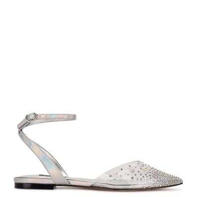 Nine West Briya Pointy Neus Ballerina Dames Zilver | 6903SFUCZ