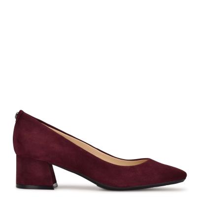 Nine West Cloe 9x9 Block Heel Pumps Dames Claret | 9162FDTLV