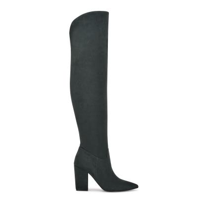 Nine West Goforit Over The Knee Hakken Laarzen Dames Zwart | 9378UHNPM