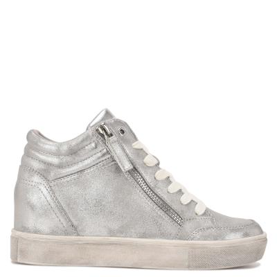 Nine West Tons High Top Hidden Wedge Sneakers Sneakers Dames Zilver | 8413SPODT