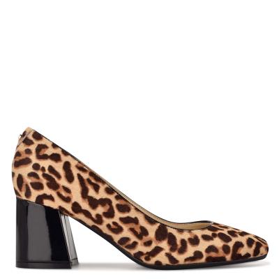 Nine West Vibe 9x9 Block Heel Pumps Dames Leopard | 1746IJSEK